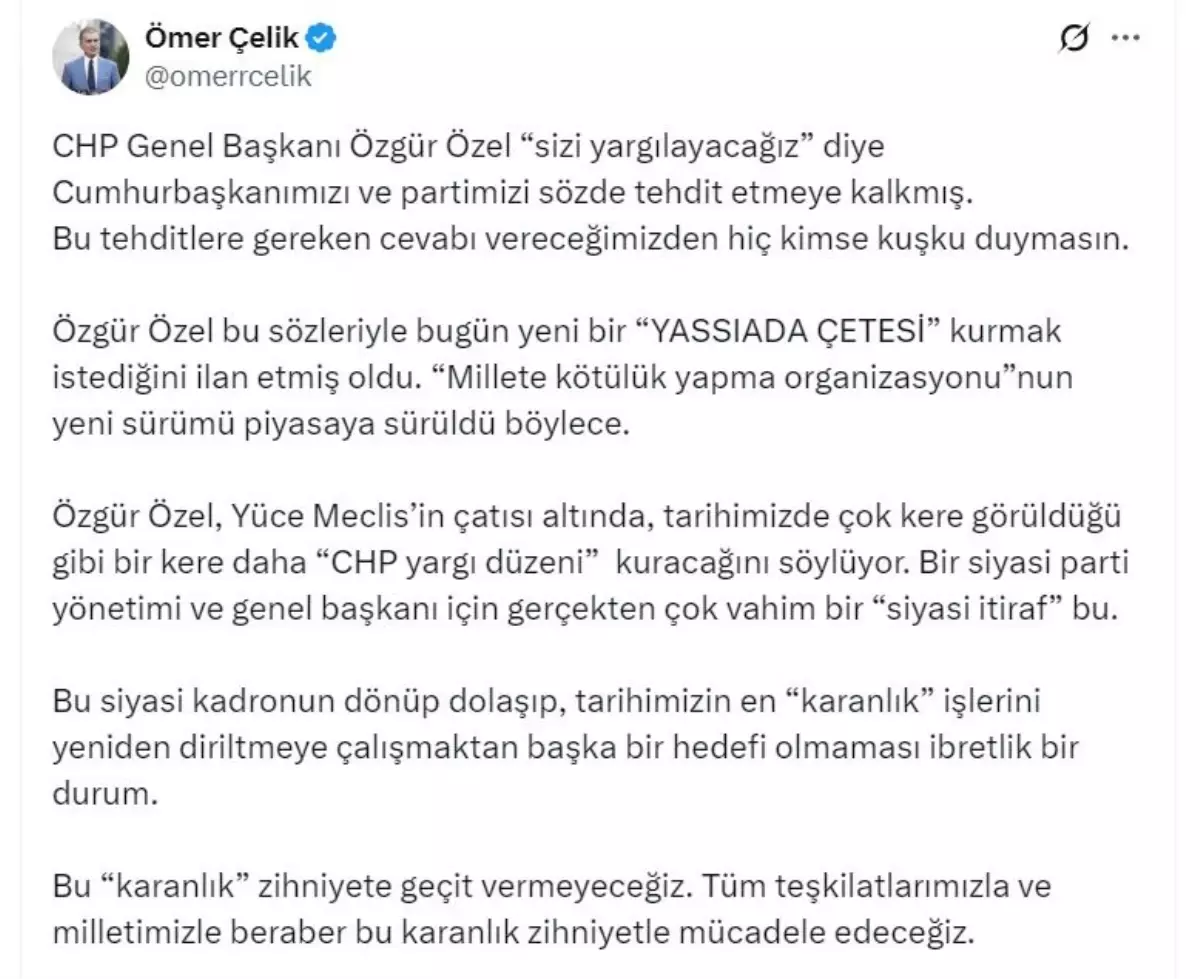omer celikten chpye sert tepki karanlik zihniyete gecit vermeyecegiz EAEz5Bhw.jpg